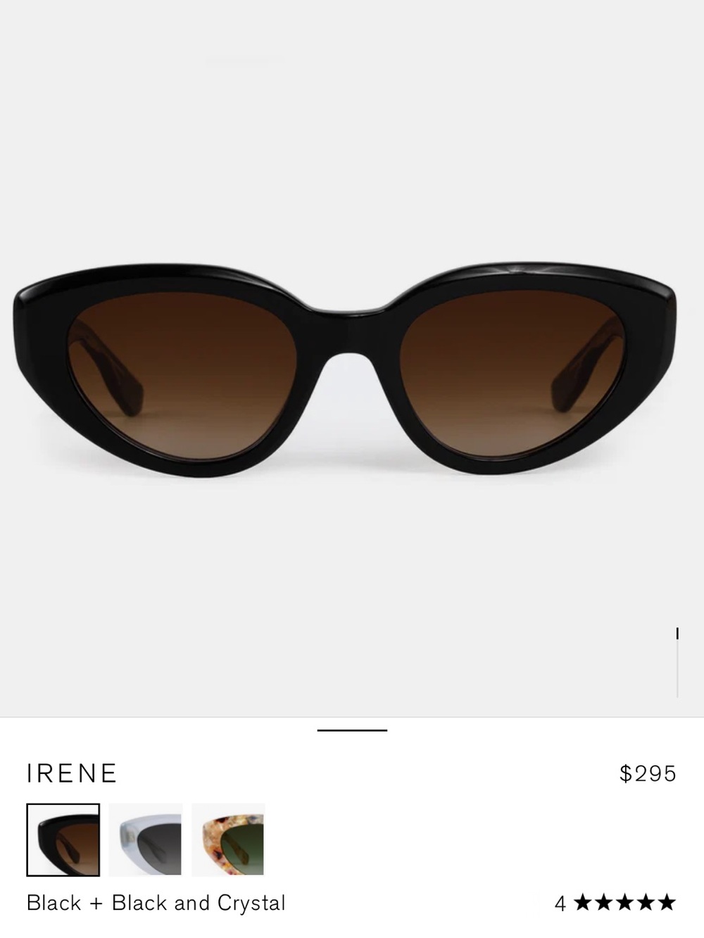 KREWE Irene Sunglasses in Black + Black Crystal